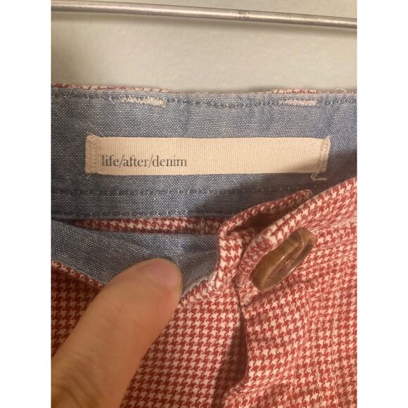 Life After Denim Men's Gingham Check Shorts Red White Plaid Sz Est L/XL - Picture 3 of 8